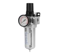 CHEOTIME Air Pressure Regulator, BSP 1/2in Air Compressor Moisture Water Trap Filter Regulator with Mount Connection with Adjustable Pressure Control Knob, Air Filter Regulator 0-150 PSI