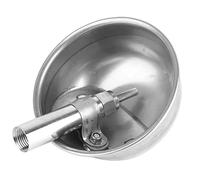 CHEOTIME Automatic Pig Waterer, Stainless Steel Pig Water Bowl Livestock Waterer Drinker System 5.3in Farming Supplies with Fixing Holes for Farm Animal Drinking Water Trough