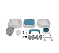 CHEOTIME Bedside Commode, Upgraded Safety Commode Toilet Portable Toilet Detachable Armrest Adjust Height Prevent Slip PU Sest Chair for Elderly and Disabled