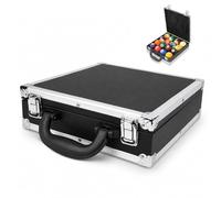 CHEOTIME Billiard Balls Storage Box, Billiard Ball Carrying Case with Handle Pool Table Ball Storage Organizer Black Portable Billiard Pool Ball Holder Container for Standard Size Balls