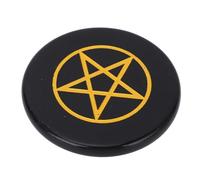CHEOTIME Black Obsidian Palm Stone, Healing Crystal Mediation Jadestone Carved Black Jadestone Worry Stone for Yoga Practices Men Women (1)