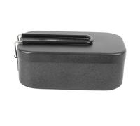 CHEOTIME Camping Lunch Box, 800ml Aluminum Alloy Mess Kit with Foldable Handle Stainless Steel Frying Pan Lid for Outdoor Cooking Hiking Adults Office Picnic Travel