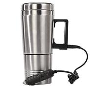 CHEOTIME Car Heating Cup, 12V 24V Stainless Steel Large Capacity Heated Mug Portable Insulated Heated Mug for Keeping Drinks Warm While Driving (24V)