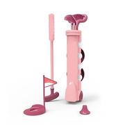 CHEOTIME Cartoon Golf Club Set, Golf Toy with 1 Cart, 1 Club, 1 Putter, 2 Holes, 4 Balls, 2 Ball Rests, 2 Flags, Indoor Outdoor Sports Toy Gift