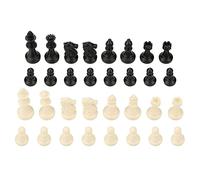 CHEOTIME Chess Set International 32 Standard Chess Pieces Replacement Tournament Chessmen Plastic Chess Pieces without Checkerboard for Board Game White and Black