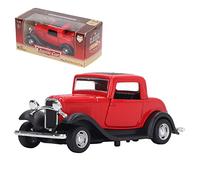 CHEOTIME Classic 1:32 Vintage Car Model, Alloy Antique Simulation Vehicles Toy with Pullback Action Openable Doors Model Collectible Vintage Retro Cars Toy for Display and Gifts (Red)