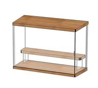 CHEOTIME Clear Acrylic Figure Storage Box, 4 Tier Acrylic Blind Box for Figures, Stop Dust Display Case Organizer, Stackable Collectibiles Showcase for Doll Toy Car Model (2 Tiered Staircase Standard