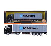 CHEOTIME Container Truck Model Toy, 1: 48 Alloy Plastic Die Highly Simulation Children Pull Back Car Toys Vehicle Detachable Cargo Container Collectible Vehicle for Boys Girls (Container Truck)