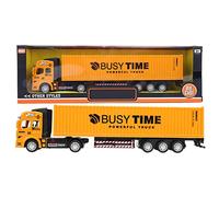CHEOTIME Container Truck Model Toy, 1: 48 Alloy Plastic Die Highly Simulation Children Pull Back Car Toys Vehicle Detachable Cargo Container Collectible Vehicle for Boys Girls (Container Truck)