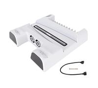 CHEOTIME Cooling Station for with LED Controller Charging Station for 5 Console 3 Level Fan 11 Slot Dual PS 5 Controller Charger Accessories Base Cooler Docking