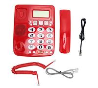 CHEOTIME Corded Landline Phone, Dual Port Clear Sound Last Number Redial Mute Function Adjustable Volume Caller ID Displays Store 3 Commonly Number for Home Hotel Office (Red)