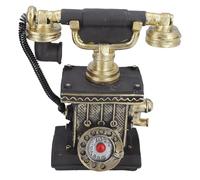 CHEOTIME Creative Retro Phone Model, Resin Rotary Dial Telephones Statue Vintage Style Phone Ornament Antique Phone Figurine for Coffee Shop, Bar, Showcase, Home Decoration Props