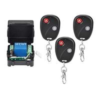 CHEOTIME DC 12V 433MHz Wireless Remote Control Switchs, Universal RF Relay Remote Control Switch Receiver Transmitter System for Point Move, Self-Locking, Interlocking (3 Remote Controls)