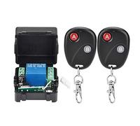 CHEOTIME DC 12V 433MHz Wireless Remote Control Switchs, Universal RF Relay Remote Control Switch Receiver Transmitter System for Point Move, Self-Locking, Interlocking (2 Remote Controls)