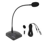 CHEOTIME Desktop Gooseneck Microphone, Clear Wired Microphone System Table Mounted Voice Condenser Mic Noise Reduction Conference Microphone, Supports 360° Rotation and Bending, Black