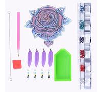 CHEOTIME DIY Crystal Painting Pendant, Acrylic Window Hanging with Rainbow Chain Feather, Decorative Suncatcher Ornament for Wedding Car Window Garden Display