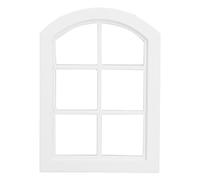 CHEOTIME Dollhouse Windows, 1 : 12 Scale Miniature Dollhouse Arched Window Furnishings with 6 Panes Wooden Fiary Window Model Dollhouse Accessories (Pure white arc window)