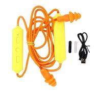 CHEOTIME Ear Plugs Bluetooth Headphones for Work, Neckband Wireless Earbuds, Noise Reduction in Ear Earphones, Watertight Earbuds with 20 Hours Battery, for Industrial Safety (Yellow)
