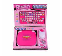 CHEOTIME Educational Laptop English Spanish Learning Machine, Music Function Interactive Educational Laptop With Rereading Function Engaging Learnin (Pink)