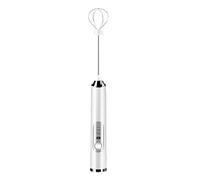 CHEOTIME Electric Egg Frother, Multifunctional Cordless Handheld Milk Frother for Kitchen Baking Coffee, Black Rechargeable Whisk with 2 Heads for Cream Eggs Mixing, Lightweight Ea (White)