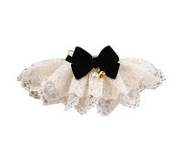 CHEOTIME Elegant Lace Cat Collar, Cute Pet Lace Bibs Neck Scarf Multifunctional Kitty Collars with Bow Cat Princess Costumes Polyester Decorative Scarf for Puppies Birthday Party (M)