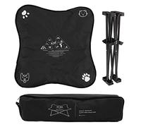 CHEOTIME Elevated Dog Cot Beds for Large Dogs, Elevated Dog Bed Foldable Portable Aluminum Alloy Bracket Soft Cushion Dog Cots Beds for Outdoors Camping (Black)