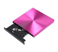 CHEOTIME External DVD CD Drive, USB 3.0 External Burner Reader Player Record Driver Portable CD DVD Player for Laptop Desktop Rose Red