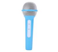 CHEOTIME Fake Plastic Microphone, Lightweight Realistic Simulated Microphone Prop Pretend Mic Fun Stage for Cosplay Speech Practice News Birthday Music Party Karaoke Simulated Toys (Blue)
