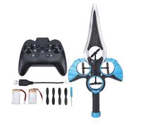 CHEOTIME Flying Sword RC Airplane Safety EVA Foam Precise Response Stability Control with LED Light One Key Takeoff Landing Birthday Xmas Gifts Black Gold (Blue)
