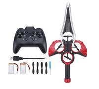 CHEOTIME Flying Sword RC Airplane Safety EVA Foam Precise Response Stability Control with LED Light One Key Takeoff Landing Birthday Xmas Gifts Black Gold (Red)