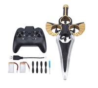 CHEOTIME Flying Sword RC Airplane Safety EVA Foam Precise Response Stability Control with LED Light One Key Takeoff Landing Birthday Xmas Gifts Black Gold (Black Golden)