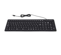 CHEOTIME Foldable Silicone Keyboard, USB Wired Portable Slim Flexible Rollup USB Wired Keyboard 108 Key Spanish Quiet Water proof Dust proof Silicone Keyboard