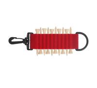 CHEOTIME Golf Tee Holder, Portable 10 Tees Holder with Hook Multifunction Practical Golf Tee Carrier Storage Bag for Belt for Golf Carts Driving Hitting (Red)