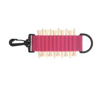 CHEOTIME Golf Tee Holder, Portable 10 Tees Holder with Hook Multifunction Practical Golf Tee Carrier Storage Bag for Belt for Golf Carts Driving Hitting (Rose Red)