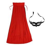 CHEOTIME Halloween Vampire Cloak, Reversible Red and Black Vampire Cape Soft Knitted Fabric Halloween Costume Cape with Half Face Mask for Party Cosplay