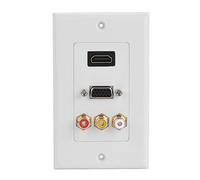 CHEOTIME HDMI VGA RCAPorts Combo Wall Plate, 3 in 1 Multimedia Wall Socket Home AV Outlet Audio Video Face Cover Plate Panel Multi level Protection