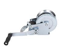CHEOTIME Heavy Duty Hand Winch, Portable 1200LBS Boat Trailer Winch Marine Carbon Steel Hand Crank Strap Gear Winchs with 8M Strap for Boat ATV Trailer Towing Pulling