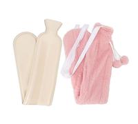 CHEOTIME Hot Water Bag, Hot Water Bottle wtih Cover, 2L Rubber Warm Hot Water Bottles Pouch with 72cm Long Soft Waist Cover for Neck, Shoulder, Back, Hand and Period Pain Relief (Pink)
