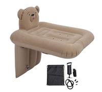 CHEOTIME Inflatable Car Bed Cartoon Bear Shape Detachable Seat Belt Inflatable Toddler Travel Bed for Airplane Car Seat Portable Foldable Infant Travel Bed Baby Travel Crib