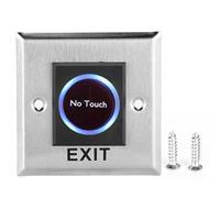 CHEOTIME Infrared Sensor Exit, Metal No Touch Contactless Door Exit IR Door Release Touch Free Automatic Switch with Backlight LED Light Indicator for Access Control