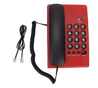 CHEOTIME KXT504 Corded Landline Telephone, Wired Desk Phone with Last Number Redial Mute Hold Adjustable Ringer Magnetic Handset for Home Office Hotel Living Room (Red)