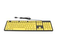 CHEOTIME Large Print Computer Keyboard, 104 Keys Full Size USB Wired Keyboard with Oversized Print Letters for Students Elderly Visually Impaired Low Vision Individuals Yellow