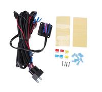 CHEOTIME LED Light Bar Wiring Harness Kit, 16AWG On Off 2 Gang Rocker Switch Panel Power Relay Fusing Terminal Block for ATV Car Boat Truck