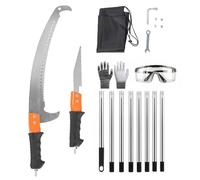 CHEOTIME Manual Pole Saw, 11.15FT Extendable Tree Trimmer Pole Saw with Steel Blade Tree Trimmers Long Handle Pruner Pole Saws for Tree Trimming 8 Sections Assembled 3.4m