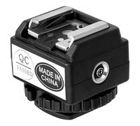 CHEOTIME Metal Hot Shoe Flash Adapter with PC Sync Port Extension Bracket for DSLR Mirrorless Cameras Godox IM20 IM30