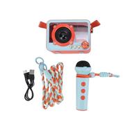 CHEOTIME Mini Karaoke Machine Karaoke Machine with 2 Wireless Microphones BT Microphone and Speaker KTV Set Handheld Mic Portable Karaoke System for Home Party Kids Adults Singin (Single Microphone)