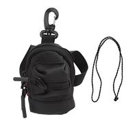 CHEOTIME Mini Pouch with Clip, Portable Wallet Pouch Small Storage Pocket Bag Cute Oxford Cloth Cable Organizer Cash Pouch Electronics Accessories Organizer Case for Keychain (Black)