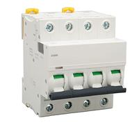 CHEOTIME Miniature Circuit Breaker, AC 400V Short Circuit Protection PA66 Flame Retardant Housing 4P Automatic Breaker DIN Rail Mount for Household Appliance Commercial Building (6A)