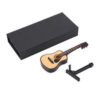 CHEOTIME Miniature Guitar Model Decor, Miniature Wooden Guitar Model Display Mini Musical Ornaments Craft Ornaments Home Decor for Dollhouse Accessories Model (10CM) (16cm)
