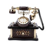 CHEOTIME Music Box, Wooden Telephone Shape Music Box Vintage Musical Box Brown Heart-Shaped Telephone Cute Decorations Birthday Valentine Day Xmas Thanksgiving Day f (Brown Square